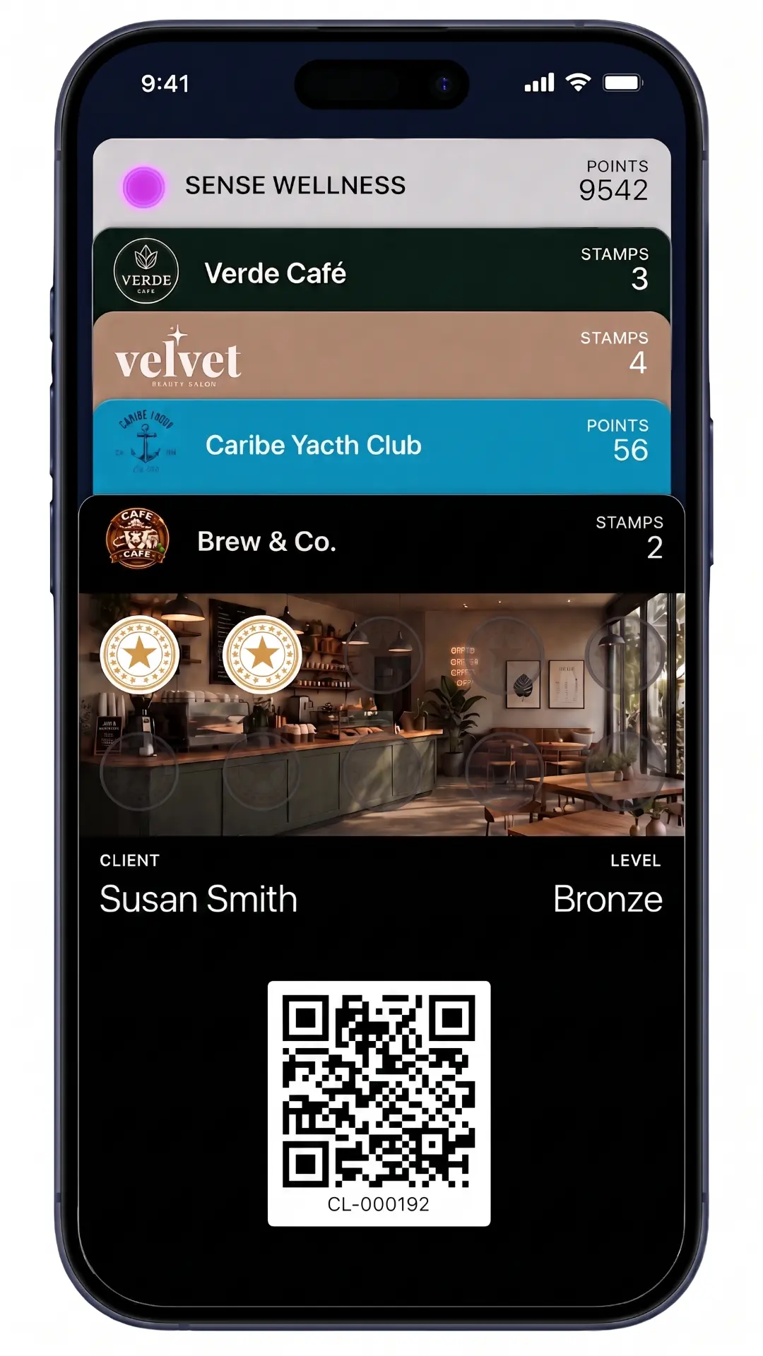 iPhone showing Loop Sales loyalty cards